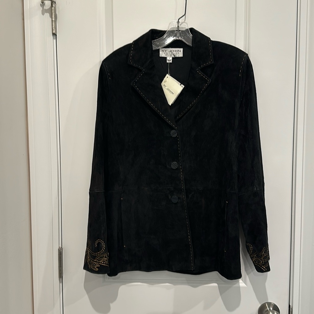 ST.John Couture Suede Jacket Blazer